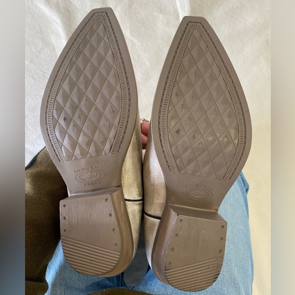 Sterling River Boots Chic Tan Crème Coated Western Style Casual Cowboy Boots W12 - Picture 8 of 14